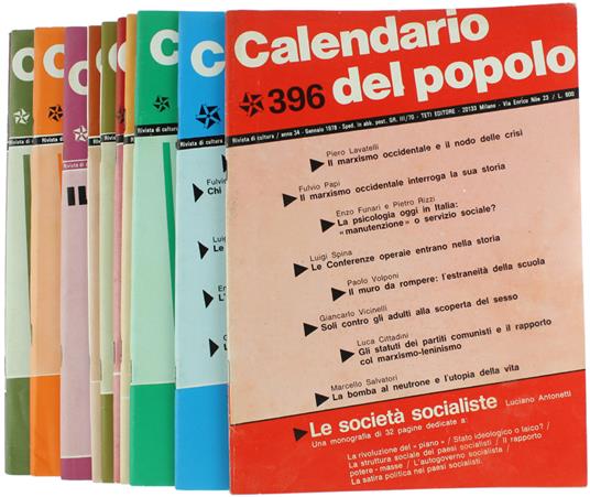 Il CALENDARIO DEL POPOLO. Rivista di Cultura - annata 1978 - copertina