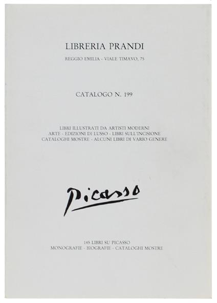 CATALOGO N. 199. Libri illustrati da artisti moderni... In fine: 145 libri su Picasso - copertina