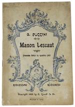 MANON LESCAUT. Dramma lirico in quattro atti