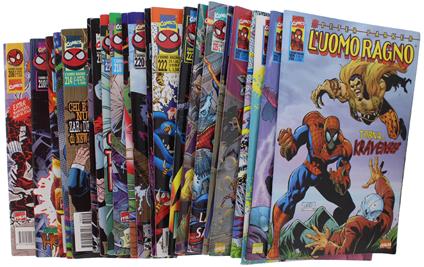 L' UOMO RAGNO. ANNATA 1997 : Lotto di 24 albi, serie continua # 208 - # 232 (manca # 229) Edizioni Marvel Comics Italia, tutti in ottimo stato - copertina