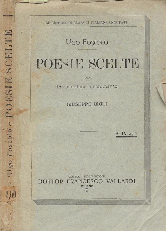 Poesie scelte - Ugo Foscolo - copertina