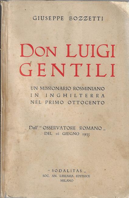 Don Luigi Gentili - Giuseppe Bozzetti - copertina