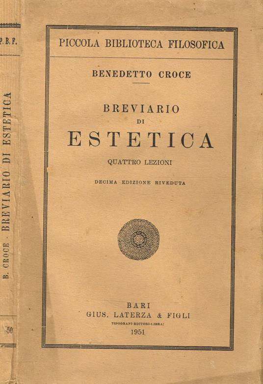 Breviario di estetica - Benedetto Croce - copertina