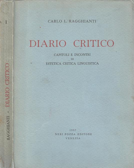 Diario critico - Carlo L. Ragghianti - copertina