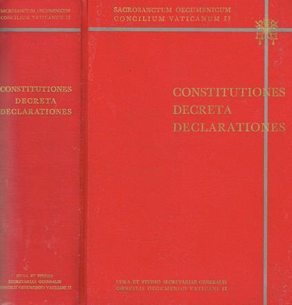 Sacrosanctum oecumenicum concilium vaticanum II. Constitutiones decreta declarationes - copertina