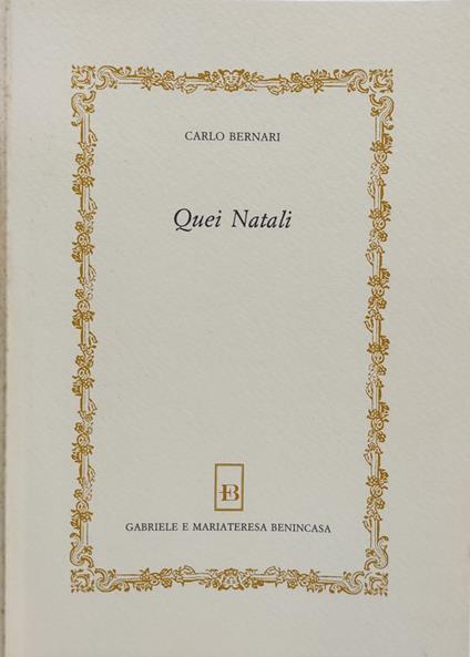 Quei Natali - Carlo Bernari - copertina