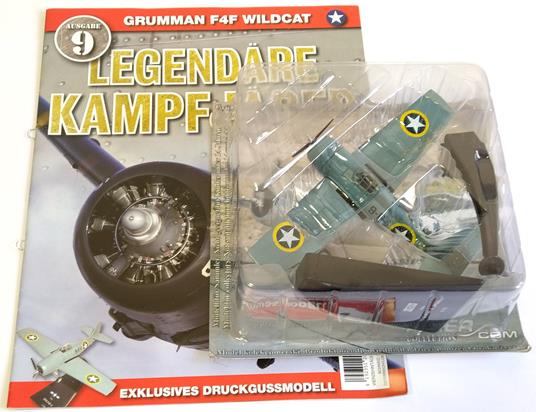 Amercom Grumman F4F-4 Wildcat VF-9  US 1942 1/72 Modellino + Fascicolo 9