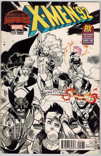 X-Men '92 No. 1 Variant Edition PX Marvel Comics 2015 VF - copertina