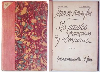 Les Paroles Francaises et Romaines. 10 numeri, anno 1905 - copertina