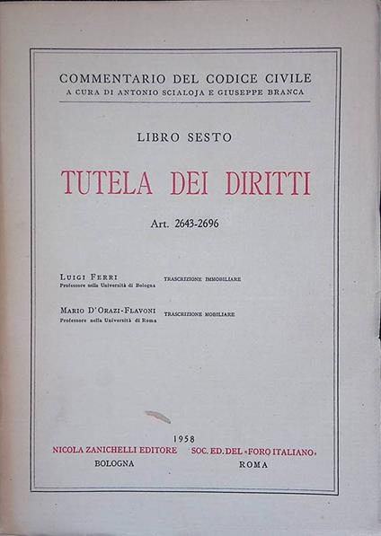 Commentario del Codice Civile. Tutela dei diritti Art. 2643-2696 - copertina