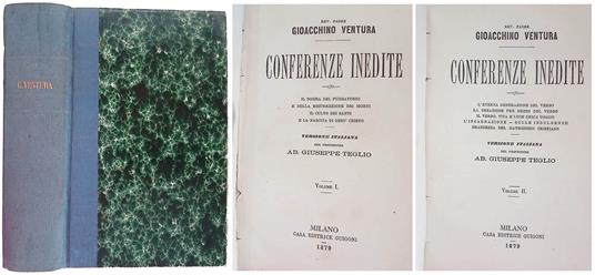 Conferenze inedite. Vol. I-II - Gioachino Ventura - copertina