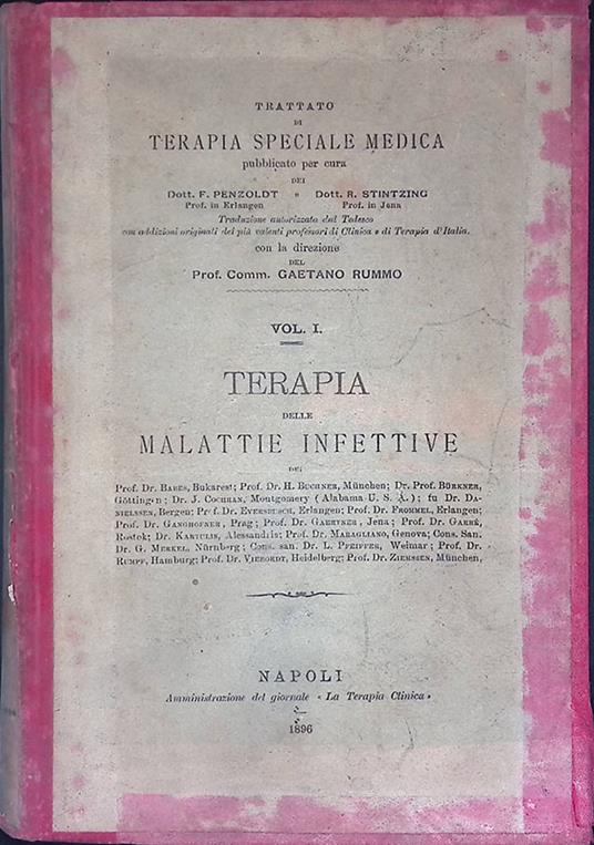 Trattato di Terapia Speciale Medica. Vol. I - Terapia delle malattie infettive - copertina