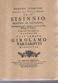 Memorie istoriche intorno alla vita e morte de SS SISINNIO martirio, ed Alessandro, martirizzati nel l’Anaunia, ora Val di Non, diocesi di Trento - Girolamo Tartarotti - copertina