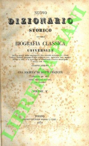 Nuovo dizionario storico ovvero Biografia classica universale - copertina