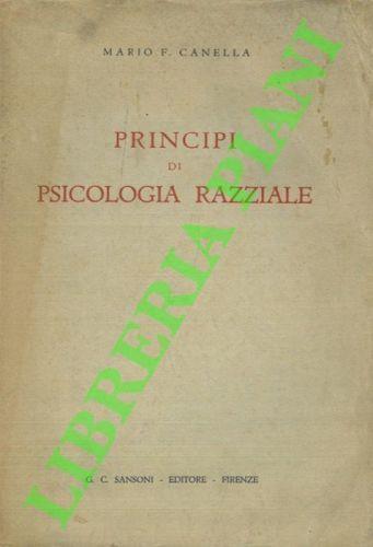 Principi di psicologia razziale - Mario Cantella - copertina