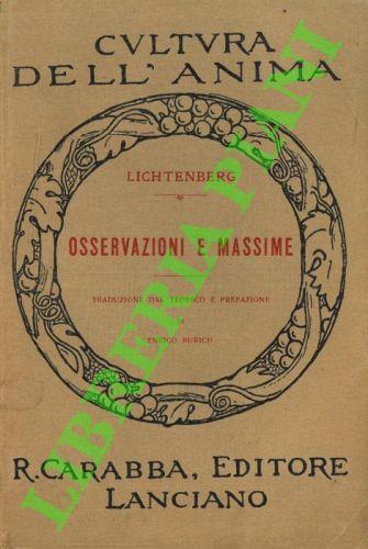 Osservazioni e massime - Georg Christoph Lichtenberg - copertina