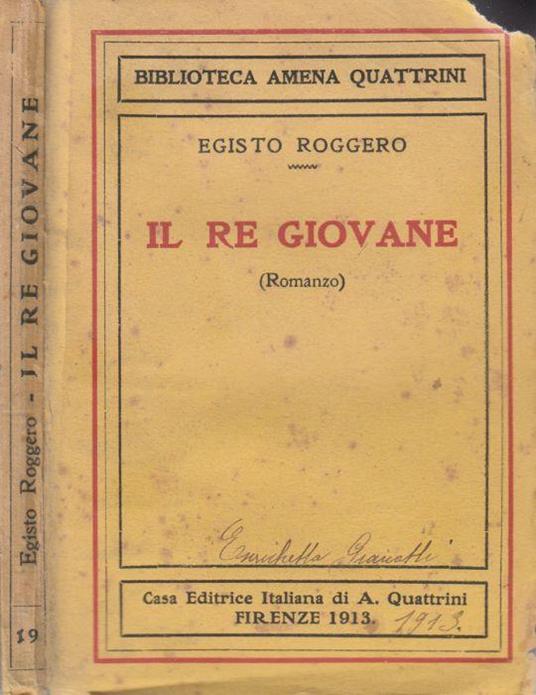 Il re giovane - Egisto Roggero - copertina