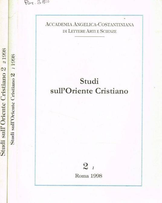 Studi sull'Oriente Cristiano. N.2, 2 fascicoli, 1998 - Gaetano Passarelli - copertina