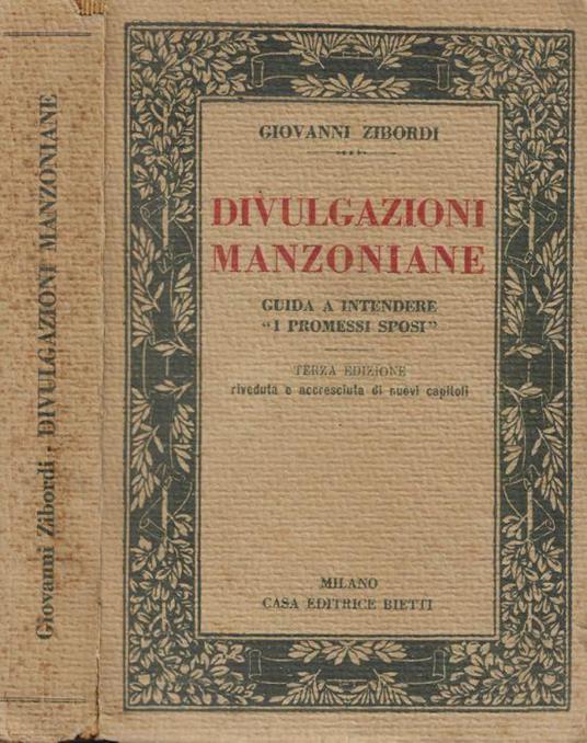 Divulgazioni manzoniane - Giovanni Zibordi - copertina