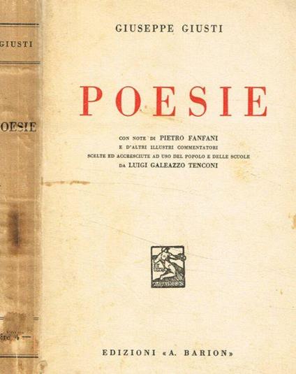 Poesie - Giuseppe Giusti - copertina