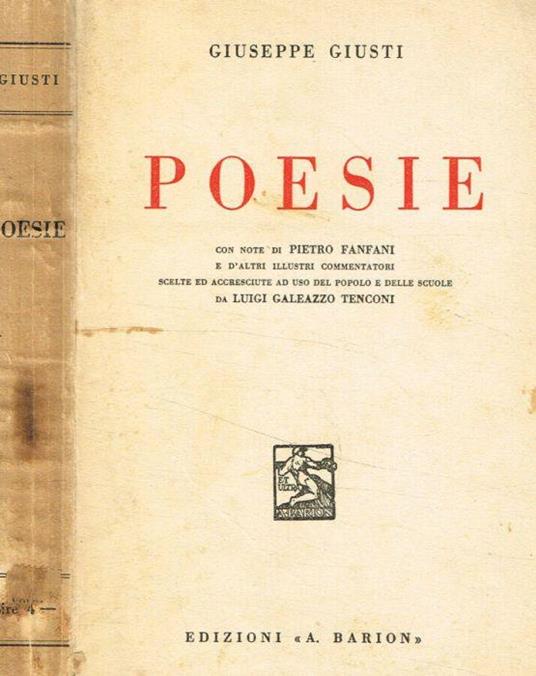 Poesie - Giuseppe Giusti - copertina