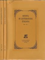 Rivista di letteratura italiana 1985 III N. 1, 2-3 (annata completa)