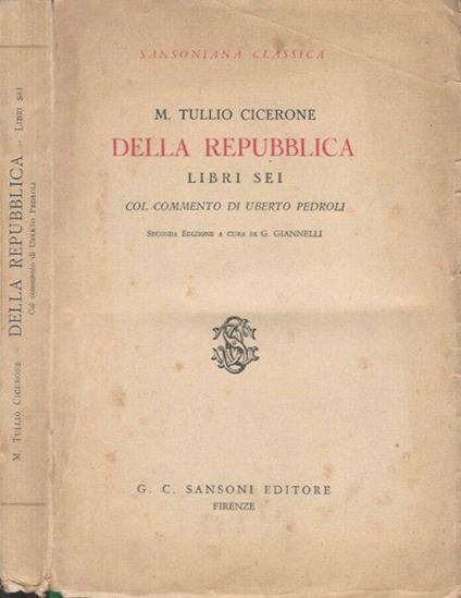 Della Repubblica - M. Tullio Cicerone - copertina