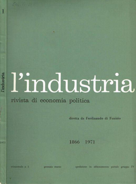 L' industria. Rivista di economia politica. Trimestrale n.1, gennaio/marzo 1971 - Ferdinando Di Fenizio - copertina