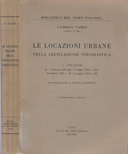 Le locazioni urbane - Andrea Tabet - copertina