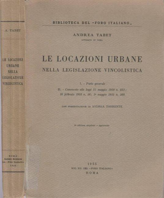 Le locazioni urbane - Andrea Tabet - copertina