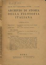 Archivio di storia della filosofia italiana. Anno II fasc.I, gennaio-marzo 1934