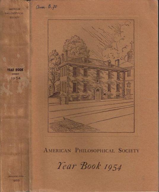 American Philosophical Society - Year Book 1954 - copertina