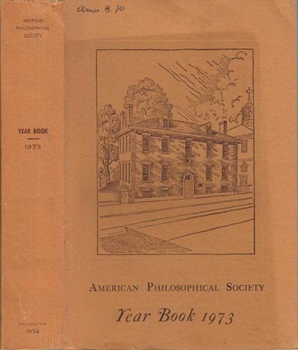 American Philosophical Society - Year Book 1973 - copertina