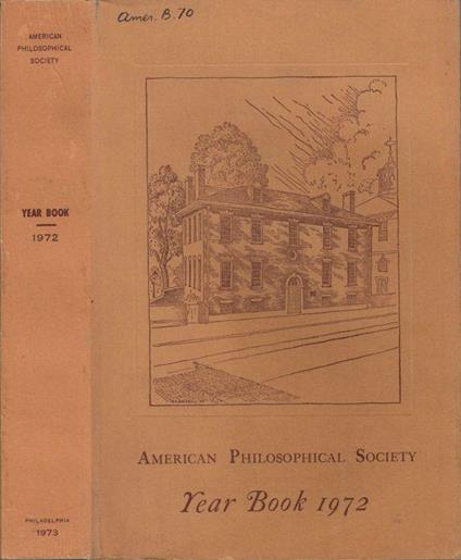 American Philosophical Society - Year Book 1972 - copertina