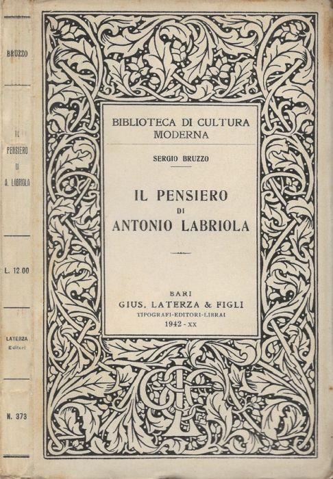 Il pensiero di Antonio Labriola - Sergio Bruzzo - copertina