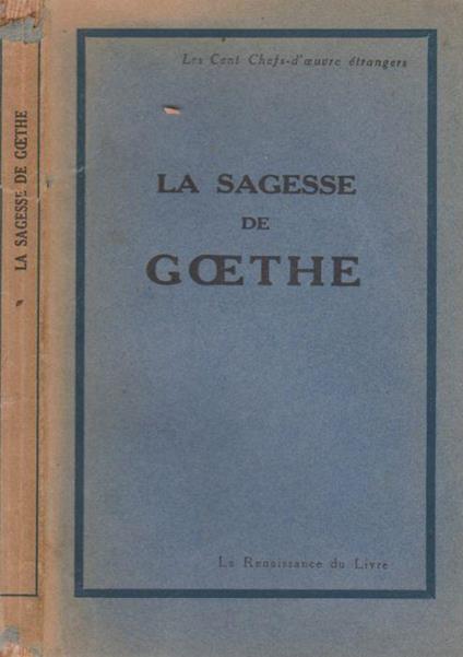 La sagesse - Johann Wolfgang Goethe - copertina