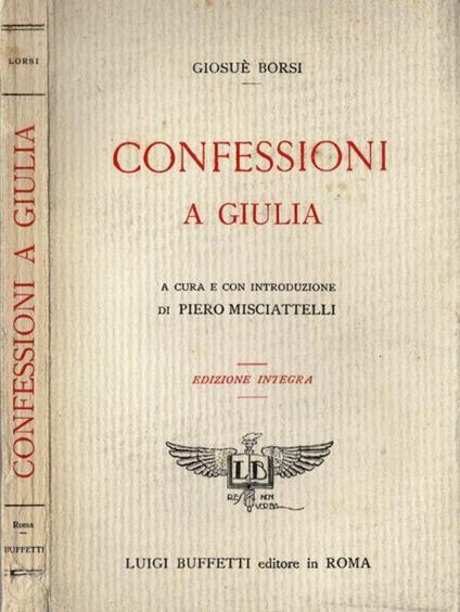 Confessioni a Giulia - Giosuè Borsi - copertina