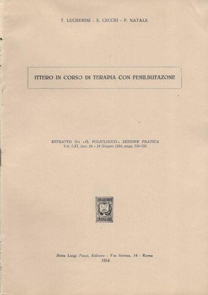 Ittero in corso di terapia con fenilbutazone - copertina