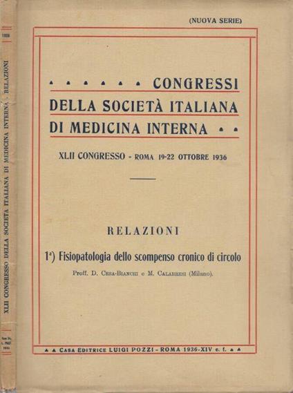 Fisiopatologia dello scompenso cronico di circolo - copertina