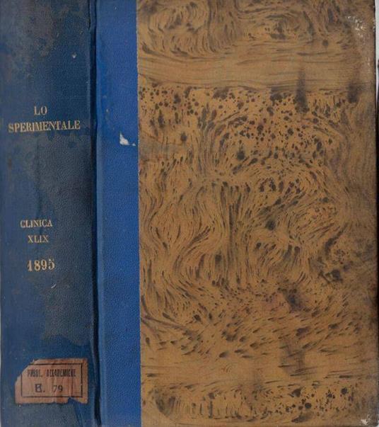Lo sperimentale anno XLIX 1895 sezione clinica (annata completa) - copertina