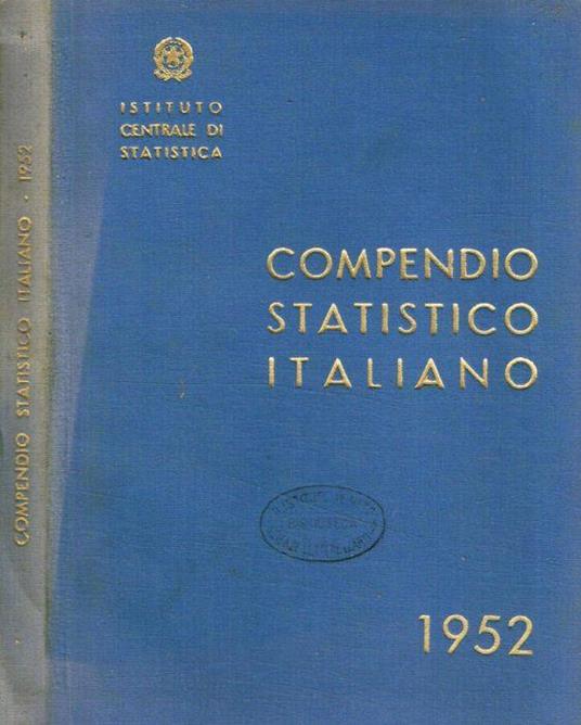 Compendio statistico italiano 1952 - copertina