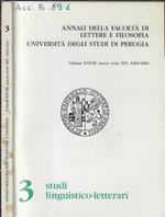 Annali della facoltà di lettere e filosofia Università degli studi di Perugia Volume XXVIII, nuova serie XIV, 1990/1991