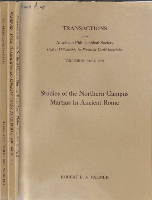 Transactions of the American Philosophical Society held at Philadelphia for promoting useful knowledge volume 80, part 2, 3, 4 1990 - copertina