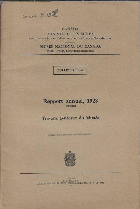 Rapport annuel, 1928 (extrait) - copertina