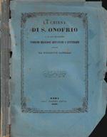 La chiesa di S. Onofrio e le sue tradizioni storiche religiose artistiche e letterarie