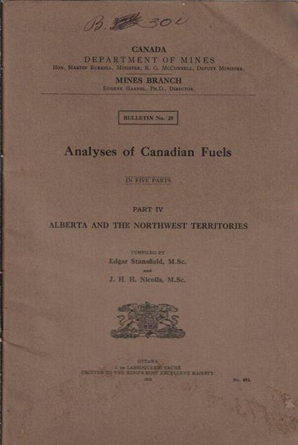 Analyses of Canadian Fuels part IV - copertina