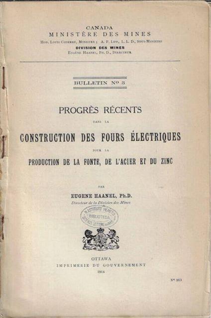 Progrès récents dans la construction des fours électriques pour la production de la fonte, de l'acier et du zinc - copertina