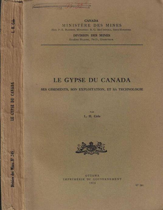 Le gypse du Canada - copertina