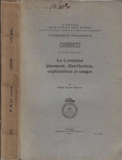 Le corindon gisement, distribution exploitation et usages - copertina