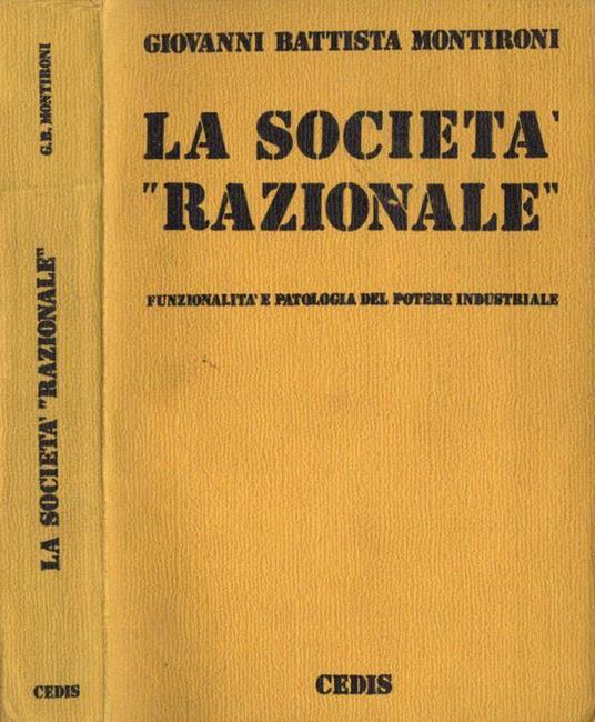 La società razionale - Giovanni Battista Montironi - copertina